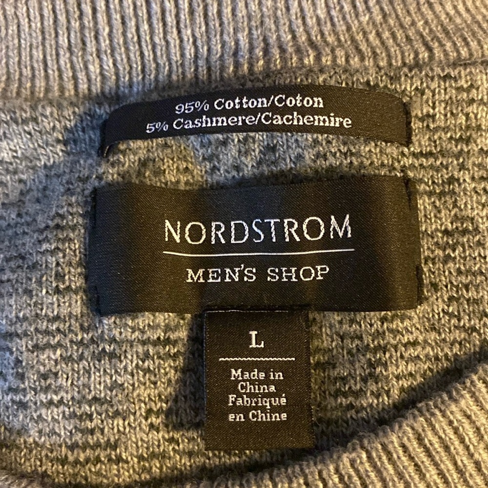 Nordstrom Sweater, Crew neck, Sz L, Neutral, Cotton, Cashmere, old money - Picture 2 of 12